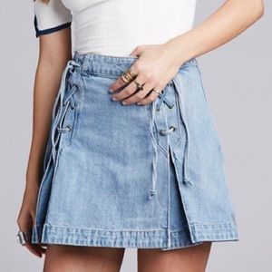 free people lace up skirt